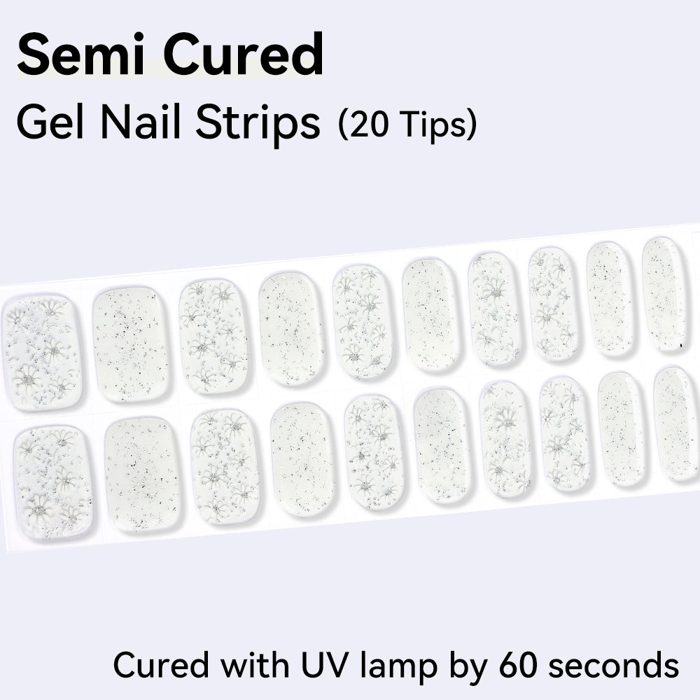 Floral Pattern-Semi-cured Gel Nail Strips 20 Tips