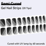 Cat Eye Magnetic Effect-Semi-cured Gel Nail Strips 20 Tips