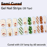 Christmas Design-Semi-cured Gel Nail Strips 20 Tips