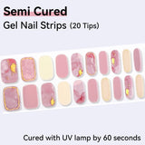 Marbling Pattern-Semi-cured Gel Nail Strips 20 Tips