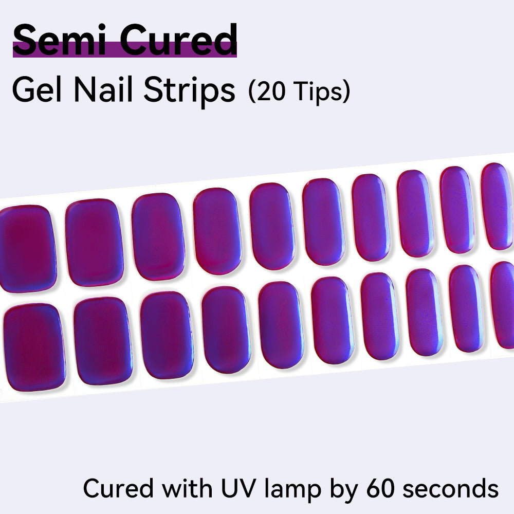 Chrome Effect-Semi-cured Gel Nail Strips 20 Tips