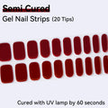Solid Color-Semi-cured Gel Nail Strips 20 Tips