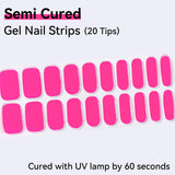 Solid Color-Semi-cured Gel Nail Strips 20 Tips