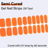 Solid Color-Semi-cured Gel Nail Strips 20 Tips