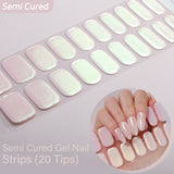 Chrome Effect-Semi-cured Gel Nail Strips 20 Tips  | Requires UV Lamp