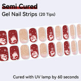 Christmas Design-Semi-cured Gel Nail Strips 20 Tips