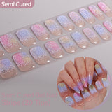 Dreamy Ombre, Sweet Sprinkles & Heart Collection-Semi-cured Gel Nail Strips 20 Tips | Requires UV Lamp