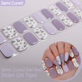 Floral Ombre & Artisan Flower Collection-Semi-cured Gel Nail Strips 20 Tips  | Requires UV Lamp