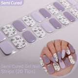 Floral Ombre & Artisan Flower Collection-Semi-cured Gel Nail Strips 20 Tips  | Requires UV Lamp