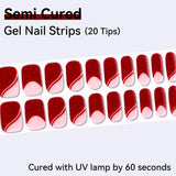 French Design-Semi-cured Gel Nail Strips 20 Tips