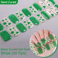 Lucky Clover Semi-Cured Gel Nail Strips 20 Tips | St. Patrick's Day Collection | Requires UV Lamp