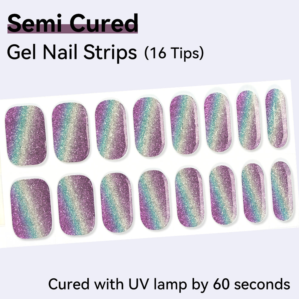 Cat Eye Magnetic Effect-Semi-cured Gel Nail Strips 16 Tips
