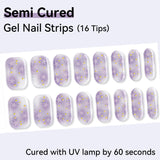 Cherry/Bowknot/Star/Heart-Semi-cured Gel Nail Strips 16 Tips