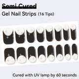 French Tip-Semi-cured Gel Nail Strips 16 Tips