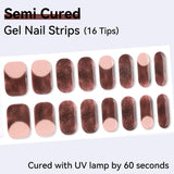 Marbling Pattern-Semi-cured Gel Nail Strips 16 Tips