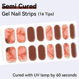 Marbling Pattern-Semi-cured Gel Nail Strips 16 Tips