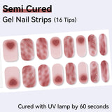 Cherry/Bowknot/Star/Heart-Semi-cured Gel Nail Strips 16 Tips