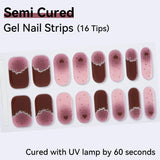 Cherry/Bowknot/Star/Heart-Semi-cured Gel Nail Strips 16 Tips