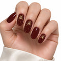 Burgundy Ribbon Semi-Cured Gel Nail Strips – 16 Strips | UV/LED Lamp Required