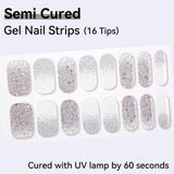 Shiny Glitter-Semi-cured Gel Nail Strips 16 Tips