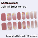 Marbling Pattern-Semi-cured Gel Nail Strips 16 Tips
