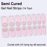 French Tip-Semi-cured Gel Nail Strips 16 Tips
