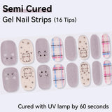 Premium Semi-Cured Gel Nail Strips - 16 Tips DIY Salon Quality Gel Nail Wraps, HEMA-Free & Long Lasting (Requires UV/LED Lamp)
