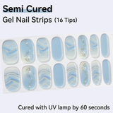 Marbling Pattern-Semi-cured Gel Nail Strips 16 Tips