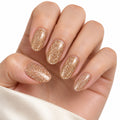 Amber Sparkle Semi-Cured Gel Nail Strips – 16 Strips | UV/LED Lamp Required