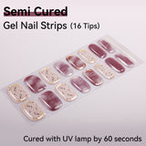 Marbling Pattern-Semi-cured Gel Nail Strips 16 Tips