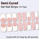 French Tip-Semi-cured Gel Nail Strips 16 Tips