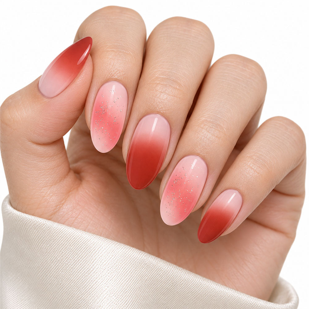 Ombré Gradient Semi-Cured Gel Nail Strips – 16 Strips | UV/LED Lamp Required