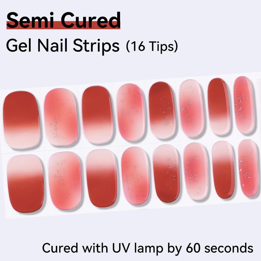 Gradient Effect-Semi-cured Gel Nail Strips 16 Tips