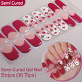 French Tip-Semi-cured Gel Nail Strips 16 Tips  | Requires UV Lamp