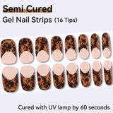 Leopard Print-Semi-cured Gel Nail Strips 16 Tips