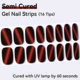 Cat Eye Magnetic Effect-Semi-cured Gel Nail Strips 16 Tips
