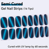 Cat Eye Magnetic Effect-Semi-cured Gel Nail Strips 16 Tips