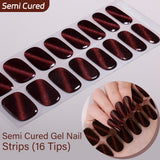 Cat Eye Magnetic Effect-Semi-cured Gel Nail Strips 16 Tips  | Requires UV Lamp