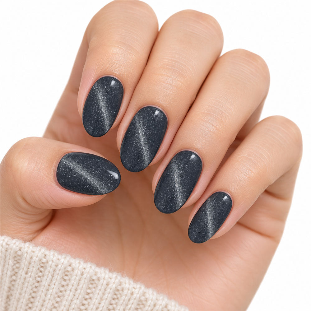 Graphite Glow Semi-Cured Gel Nail Strips – 16 Strips | UV/LED Lamp Required