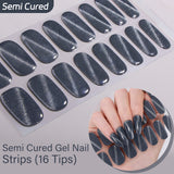Cat Eye Magnetic Effect-Semi-cured Gel Nail Strips 16 Tips  | Requires UV Lamp