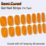 Premium Semi-Cured Gel Nail Strips - 16 Tips DIY Salon Quality Gel Nail Wraps, HEMA-Free & Long Lasting (Requires UV/LED Lamp)