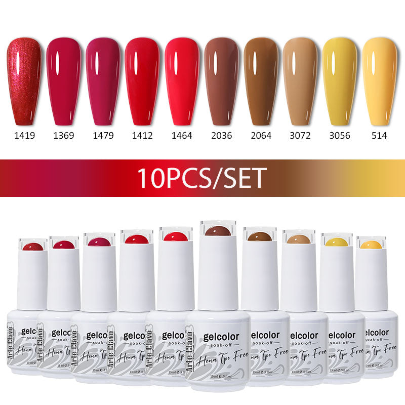 Arte Clavo 10pcs HEMA TPO FREE Color Gel Nail Polish Christmas Series