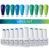Arte Clavo 10pcs HEMA TPO FREE Color Gel Nail Polish Christmas Series