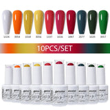 Arte Clavo 10pcs HEMA TPO FREE Color Gel Nail Polish Christmas Series