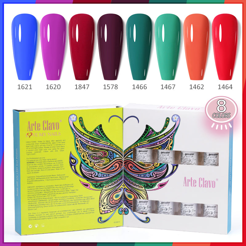 8ml Gel Nail Polish Box Set-8 Bottles Color Gel (ZH01~~ZH18)