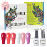 8ml Gel Nail Polish Box Set-6 Bottles Color Gel+ 1 Bottle Base Coat+ 1 Bottle Top Coat (ZH19~~ZH47))