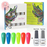 8ml Gel Nail Polish Box Set-6 Bottles Color Gel+ 1 Bottle Base Coat+ 1 Bottle Top Coat (ZH19~~ZH47))