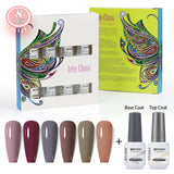 8ml Gel Nail Polish Box Set-6 Bottles Color Gel+ 1 Bottle Base Coat+ 1 Bottle Top Coat (ZH19~~ZH47))