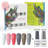 8ml Gel Nail Polish Box Set-6 Bottles Color Gel+ 1 Bottle Base Coat+ 1 Bottle Top Coat (ZH19~~ZH47))