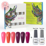 8ml Gel Nail Polish Box Set-6 Bottles Color Gel+ 1 Bottle Base Coat+ 1 Bottle Top Coat (ZH19~~ZH47))